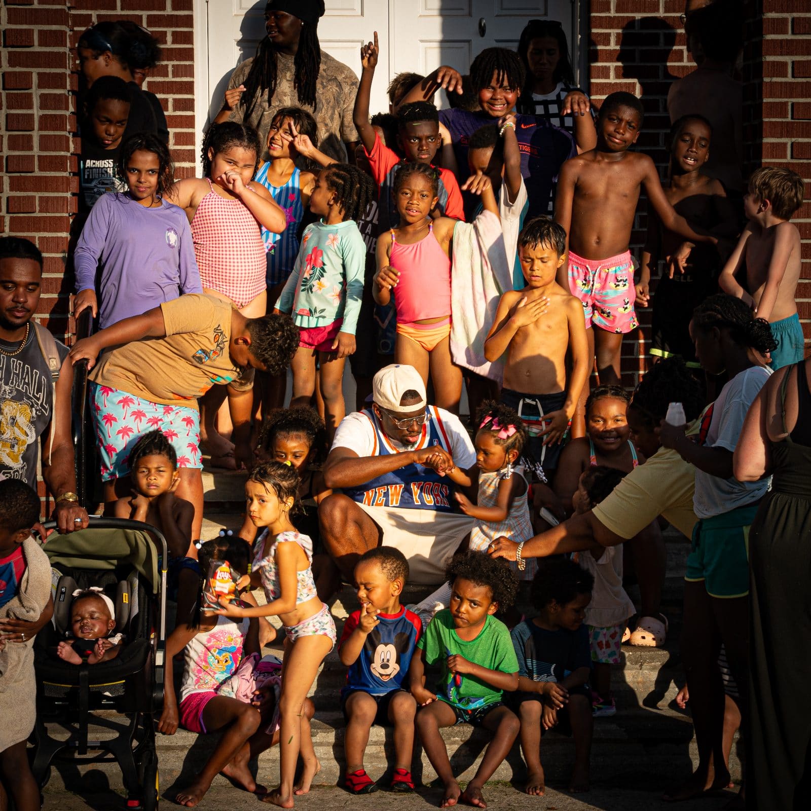 Kids on the church steps